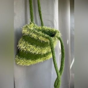 Green Striped Purse